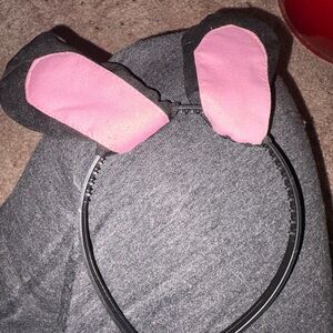 Playful Pink and Black Bunny Ear Headband